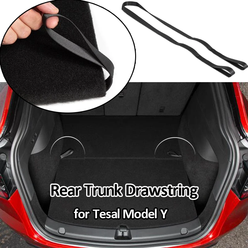 

Rear Trunk Rope for Tesla Model Y Tail Box Cover Draw Rope Drawstring Handle Pull Straps Car Tidying Organizer Accessories 2021