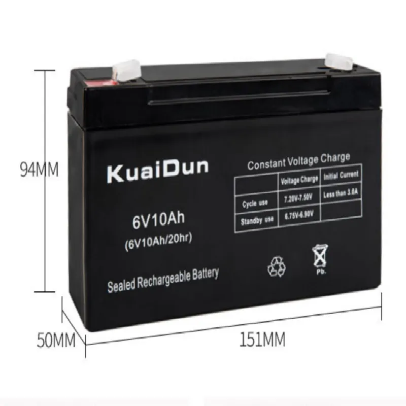 

6V 10AH Battery for Children Toy Car LED Light Electronic Scale Backup Power Emergency Light Lead-acid Accumulator Rechargeable