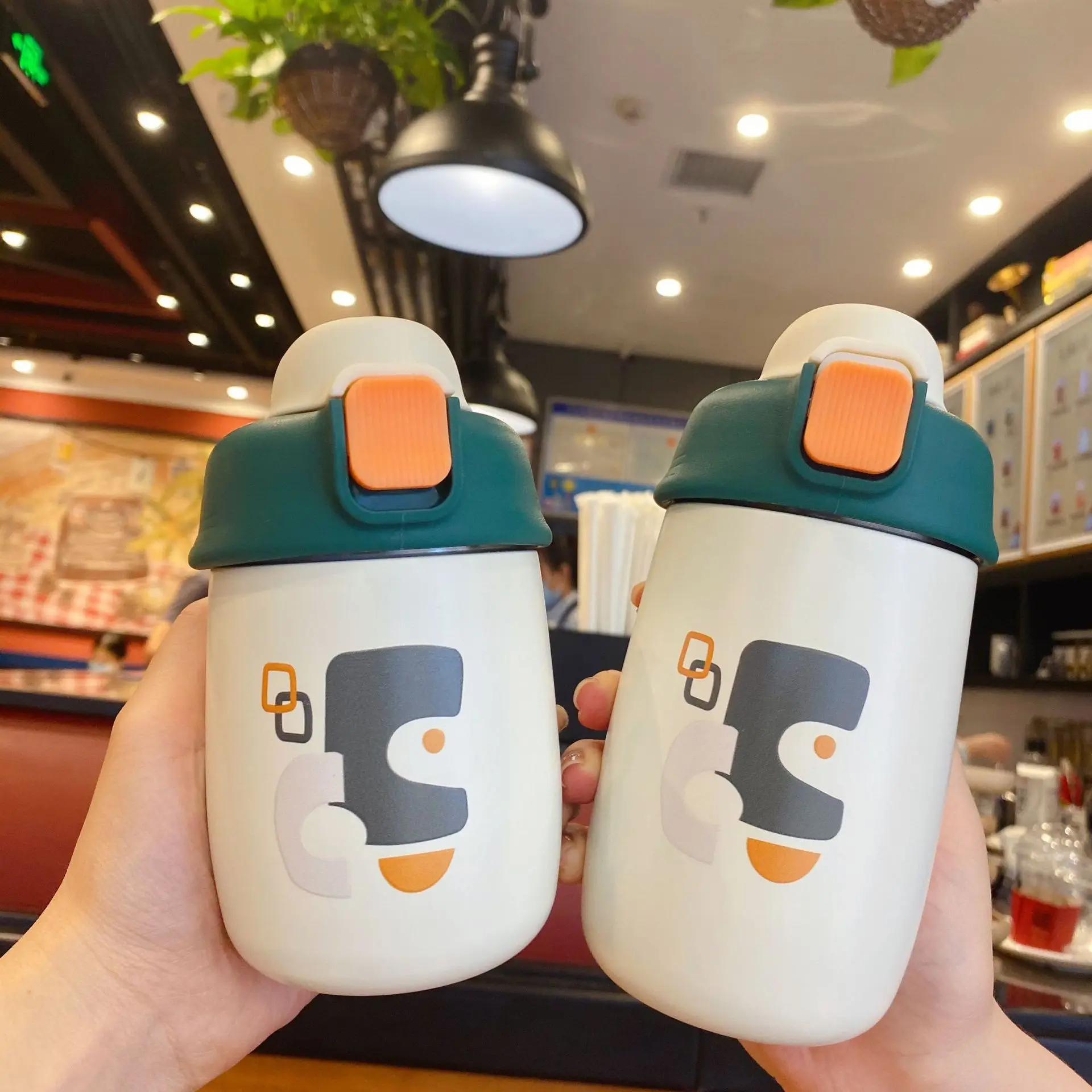 

Simple Japanese Insulation Cup Bar Cup Water Cup Women Outdoor Cute Graphic Illustration Portable Girl Sports Cup