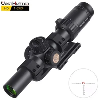 westhunter 1 6x24ir tactical compact hunting scope 30mm tube glass ethched reticle illuminated red dot shockproof riflescope