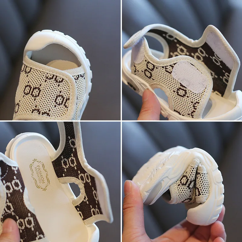 

KINE PANDA Baby Sandals Girl Shoes for Boy 1 2 3 4 Year Old Toddler Kids Footwear Children Shoes 18-29 Hook Loop Protect Toes