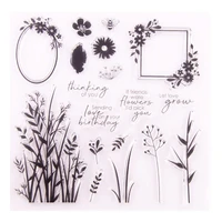 flowers bushes clear stamps transparent silicone stamp for diy scrapbooking paper card craft tools
