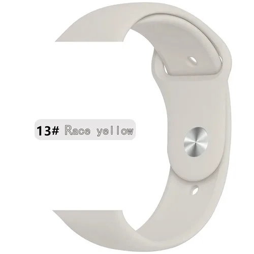 Race yellow 13 Новые спортивные силиконовые часы для apple watch band 4 44 мм 40 мм(iwatch 5) apple watch 3 2 1 42 мм 38 мм аксессуары для наручных браслетов - Цвет ремешка: Race yellow 13