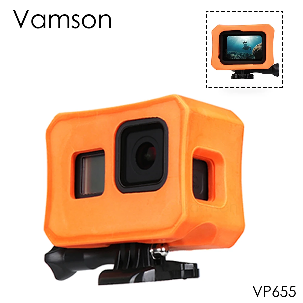 

Защитный чехол Vamson для Gopro Hero 8, аксессуары, поплавок, антипогружной защитный плавучий оранжевый корпус VP655
