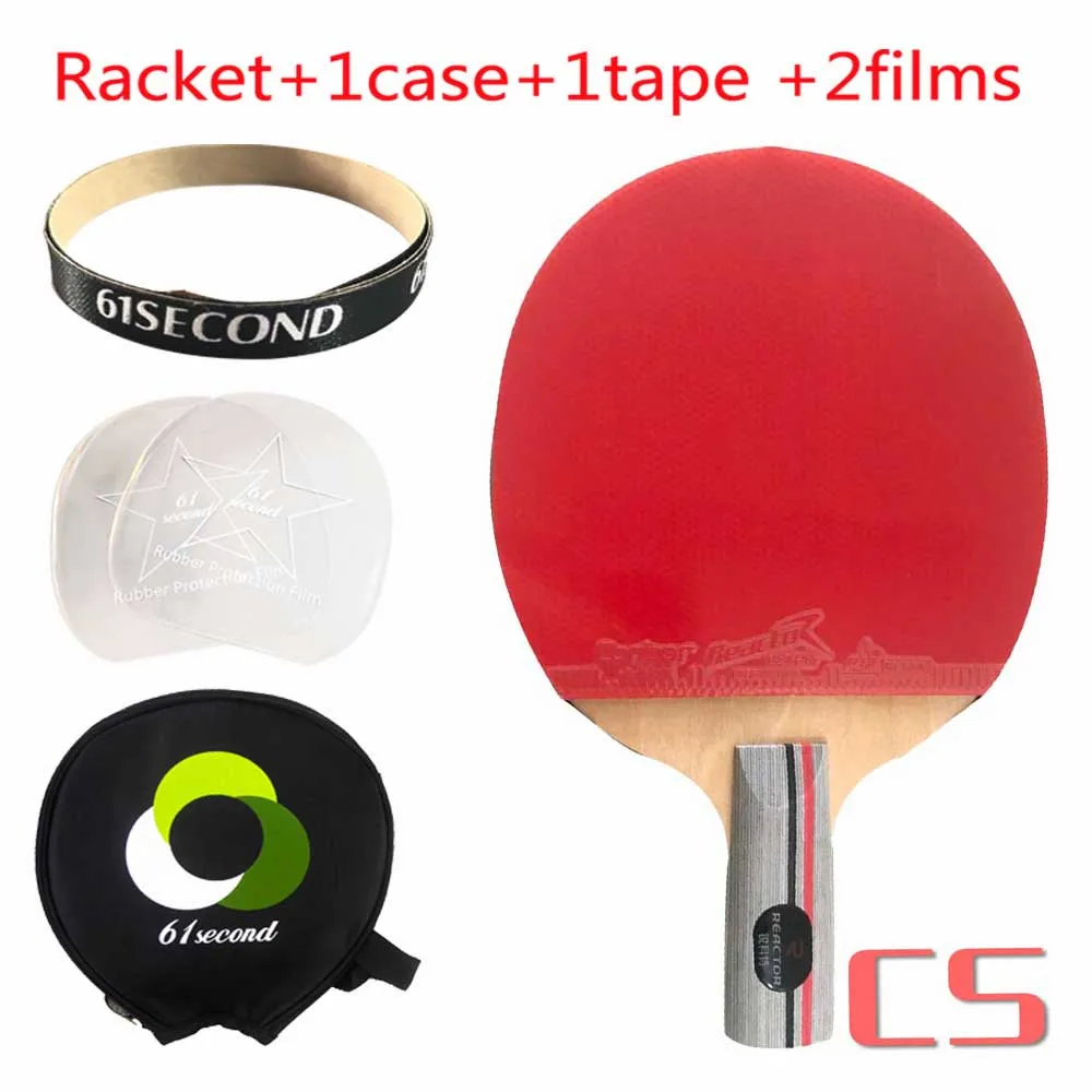 CS racket 1case Ракетка для настольного тенниса, реактор DJ200, лезвие для настольного тенниса с 2 резиновыми наконечниками для настольного тенниса - Цвет: CS racket 1case