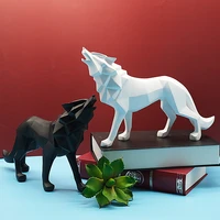 abstract totem wolf dog ornaments statue ornament geometric resin furnishing home decoration accessories modern gifts crafts