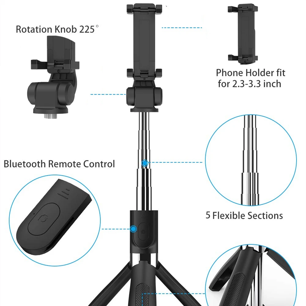 bluetooth selfie stick for phone monopod selfie stick tripod for phone iphone smartphone stick stand pod tripe mount clip