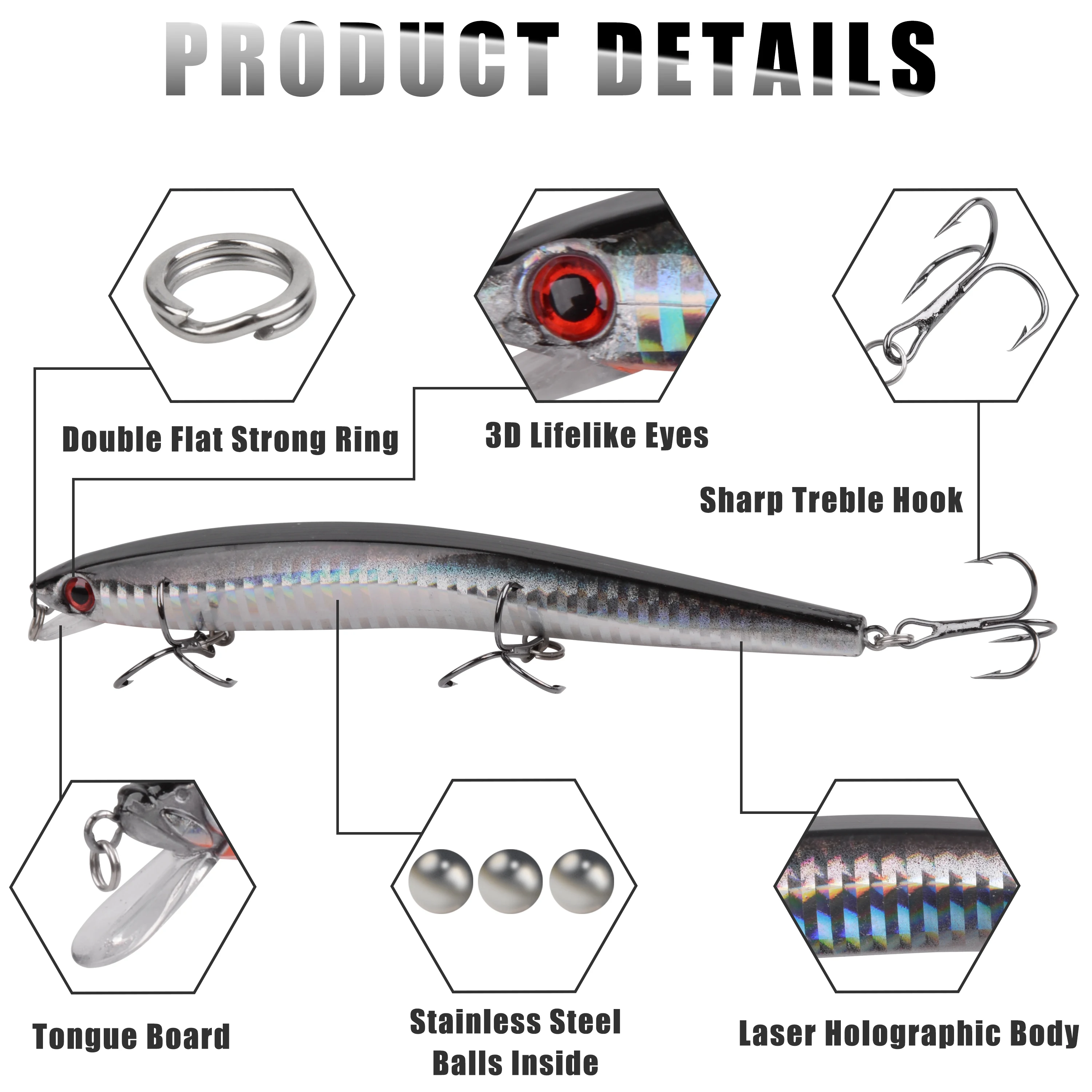 6pcs Crankbaits Fishing Lure 13-22g 11-13cm Life-like Fish Lures Sinking Wobblers Hard Bait Pesca Tackle 2020 | Спорт и развлечения