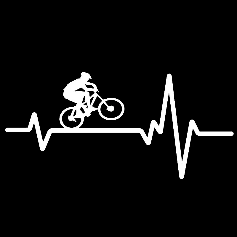 

Car Sticker Vinyl Cycling Mountain Bike Helmet Heartbeat Stickers and Decals Funny 3D Stickers On Car Styling Creative 17x8cm