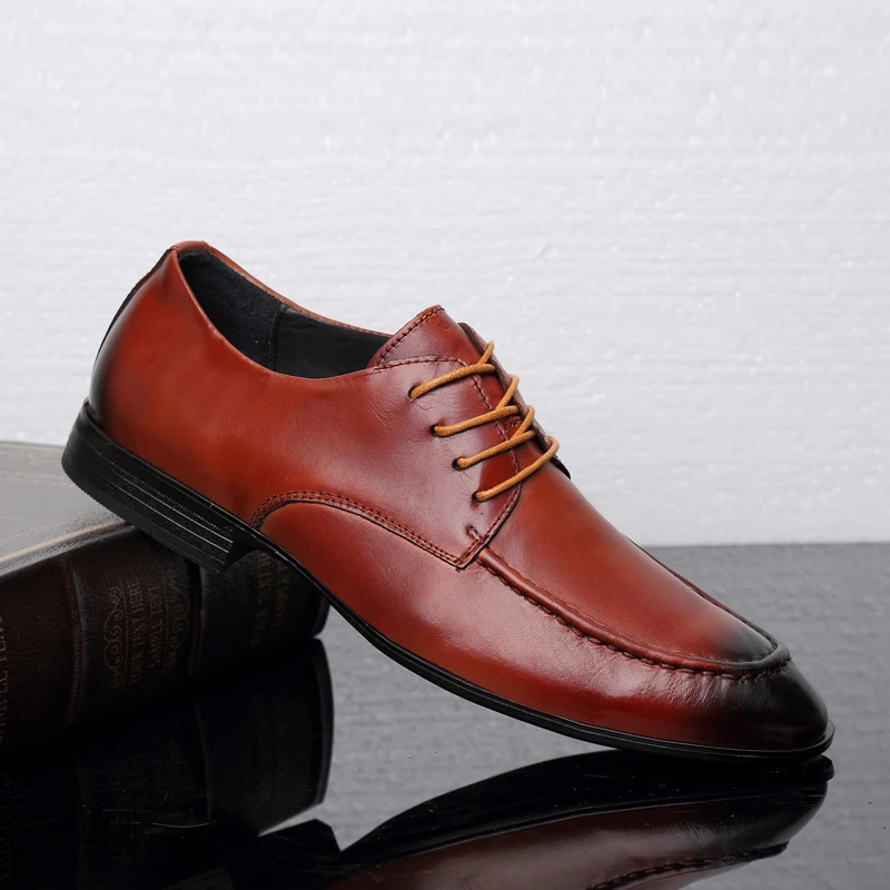 Мужские модельные туфли из натуральной кожи на шнуровке Свадебные