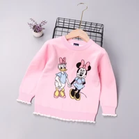 autumn toddler girls sweater minnie mouse daisy duck embroidery little childrens winter top kids sweaters pullover warm outfits