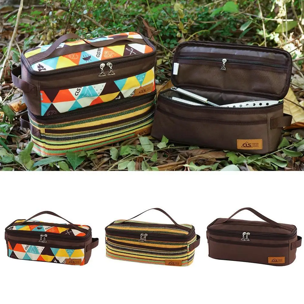 

1Pcs Outdoor Camping Hiking Picnic Bag Camping Portable Storage Food Set Outdoor Wild Tableware Picnic Cookware Pot Bag F4Z6