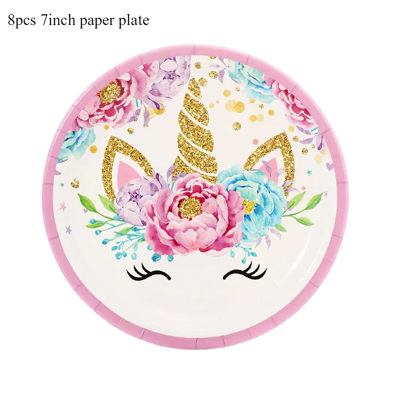 Украшения в виде единорога на день рождения Розовая Радуга баннер Единорог