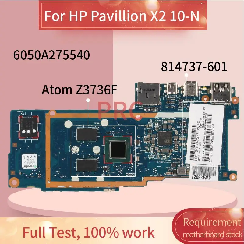 para hp Pavillion x2 10-n Atom Z3736f Notebook Tablet Mainboard 6050a275540 Sr20d Portátil Placa-mãe 814737601 814737501 Placa-mãe para notebook