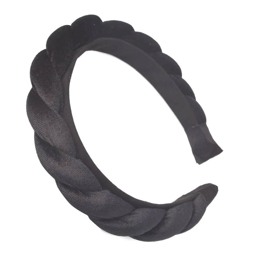 Solid Color Velvet Braid Headband with Teeth Hair Accessories Korean Twists Hairband Women and Girls Head Wear |