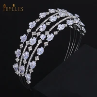 a371 luxury zircon bridal headband handmade rhinestone tiaras wedding party hair hoop bridal headpiece head jewelry for women