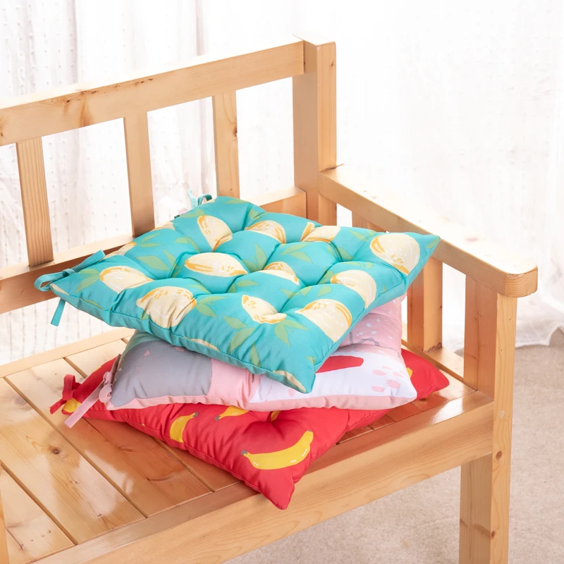 

2pcs Square Cotton Chair Cushion with Ties Soft Thicken Seat Pads Cushion Pillow for Office, Home or Car Sitting 17"x17"