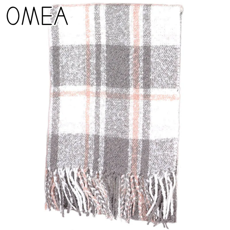 Зимний шарф клетчатый одеяло пончо кашемировый роскошная накидка из пашмины