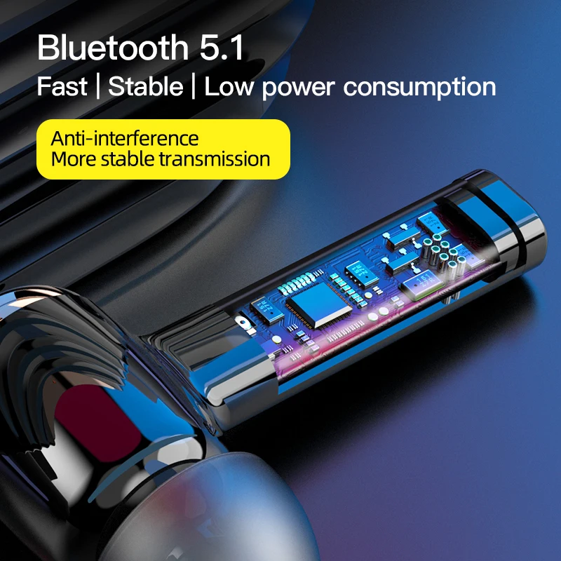 Фото V16 Bluetooth5.1 наушники Беспроводной гарнитура эргономичный долгого ожидания Hi-Fi стерео Шум отмены ABS Бизнес спортивные наушники №5