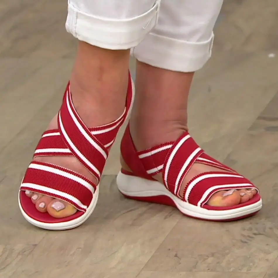 

Women Sandals Summer Platform Shoes Casual Open Toe Mesh Slip-On Women Shoes Ladies Wedges Outdoor Beach Sandals Women 2021 New