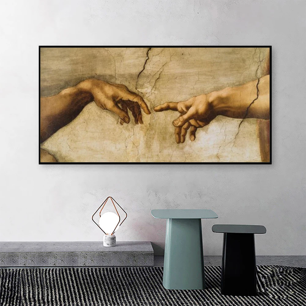 Картины на холсте Микеланджело из м/ф «Создание Адама»