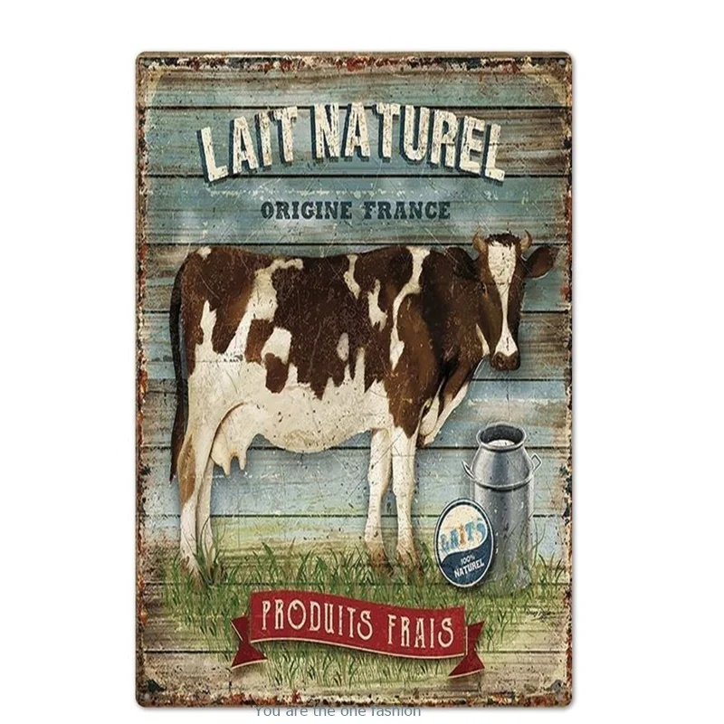 Shabby Wall Metal Tin Signs Farm To Table Fresh Milk Cows For Sale Vintage Iron Stickers Plaque Plate Decor Retro Pub | Дом и сад