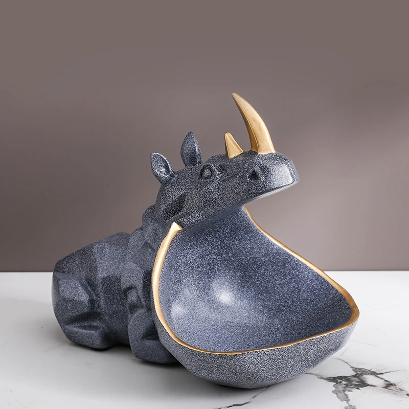 3D носороги статуя аксессуары для украшения дома скульптура животного