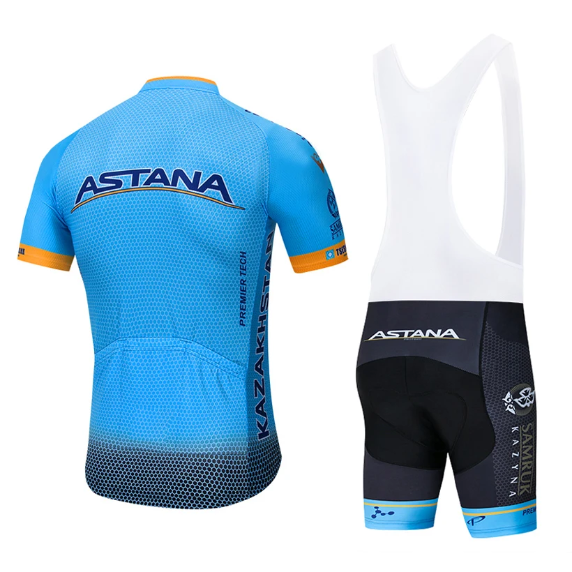 New 2019 blue Astana team cycling jersey 12D bicycle shorts set of clothes man quick-drying equipment pro bike Maillot c | Спорт и