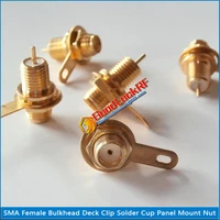 10x pcslot brass sma female with o ring bulkhead mount panel deck nut jack handle solder solid needle rf coaxial connector