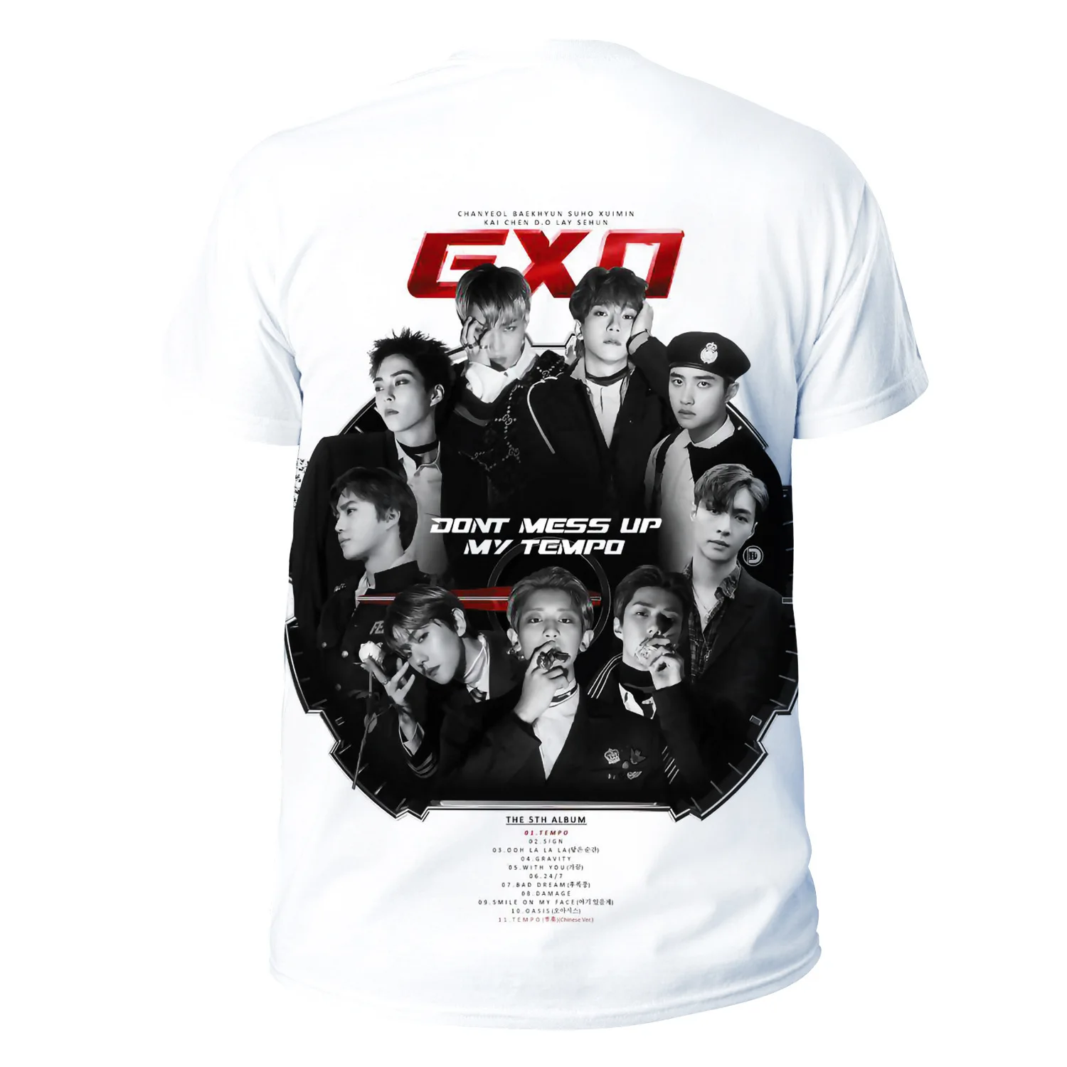 KPOP футболка EXO женская товар Повседневная Женская 2019 новый стиль Yicool 4XL|Футболки| |
