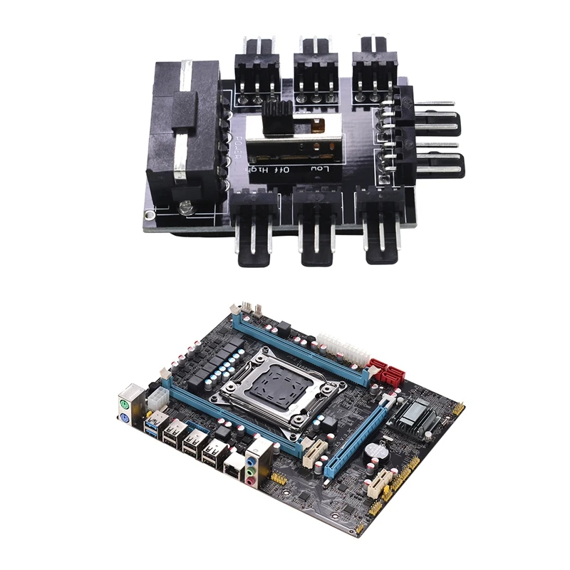 2 Pcs Motherboard : 1 E5 3.3C Lga 2011 X79 Lga2011 Socket Server & To 8 4Pin Molex Cooler Hu |