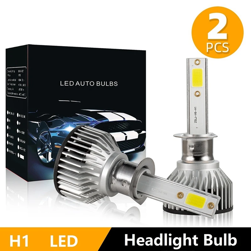 

2X H1 LED Headlight High Low Beam Kit 4000W 30000LM Bulbs White 6500K