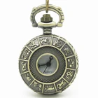 10 шт.лот Оптовая Продажа стимпанк двенадцать созвездий Зодиак Ретро Флип карманные часы ожерелье кулон рекламный подарок