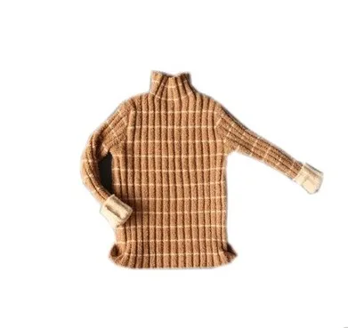 underwear sweater Рост 90-130 см; Новинка года; сезон осень-зима; толстый теплый свитер с высоким воротником в полоску для мальчиков; Детский свитер - Цвет: underwear sweater