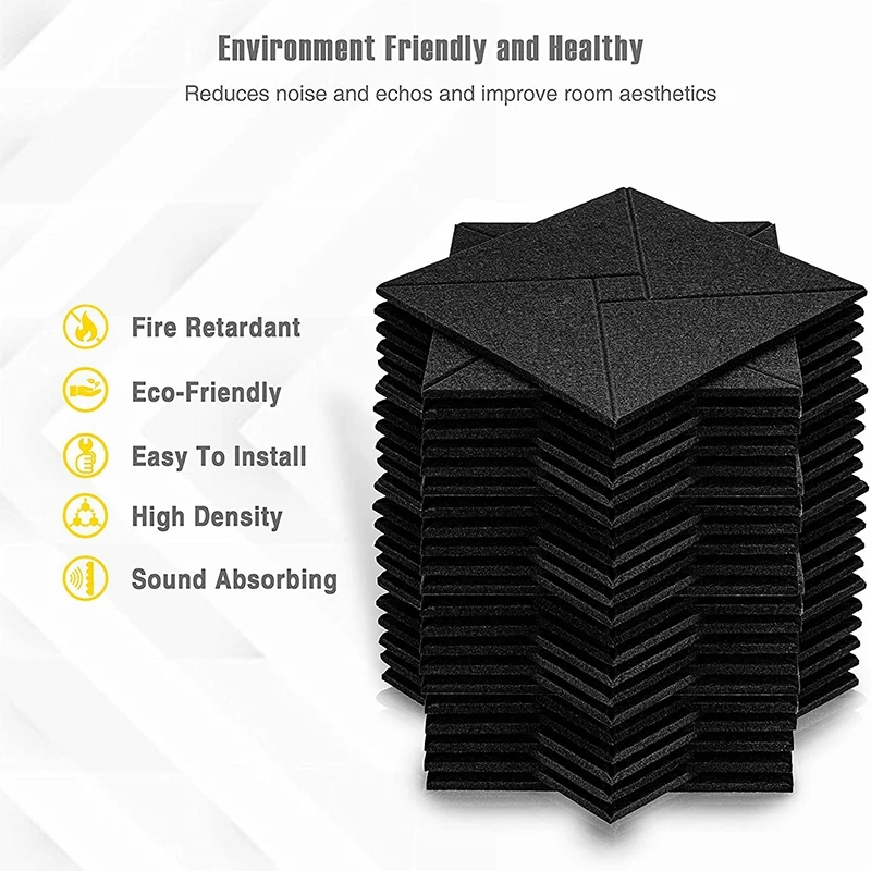 

12 Pcs Acoustic Foam Panels,Sound Insulation Panels,Bevel Sound Panels,for Acoustic Treatment of Home,Office and Studio