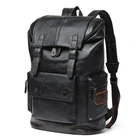 Большой мужской кожаный дорожный рюкзак с защитой от кражи, вместительная школьная деловая сумка на ремне для мальчиков, мужские черные мешки для ноутбука