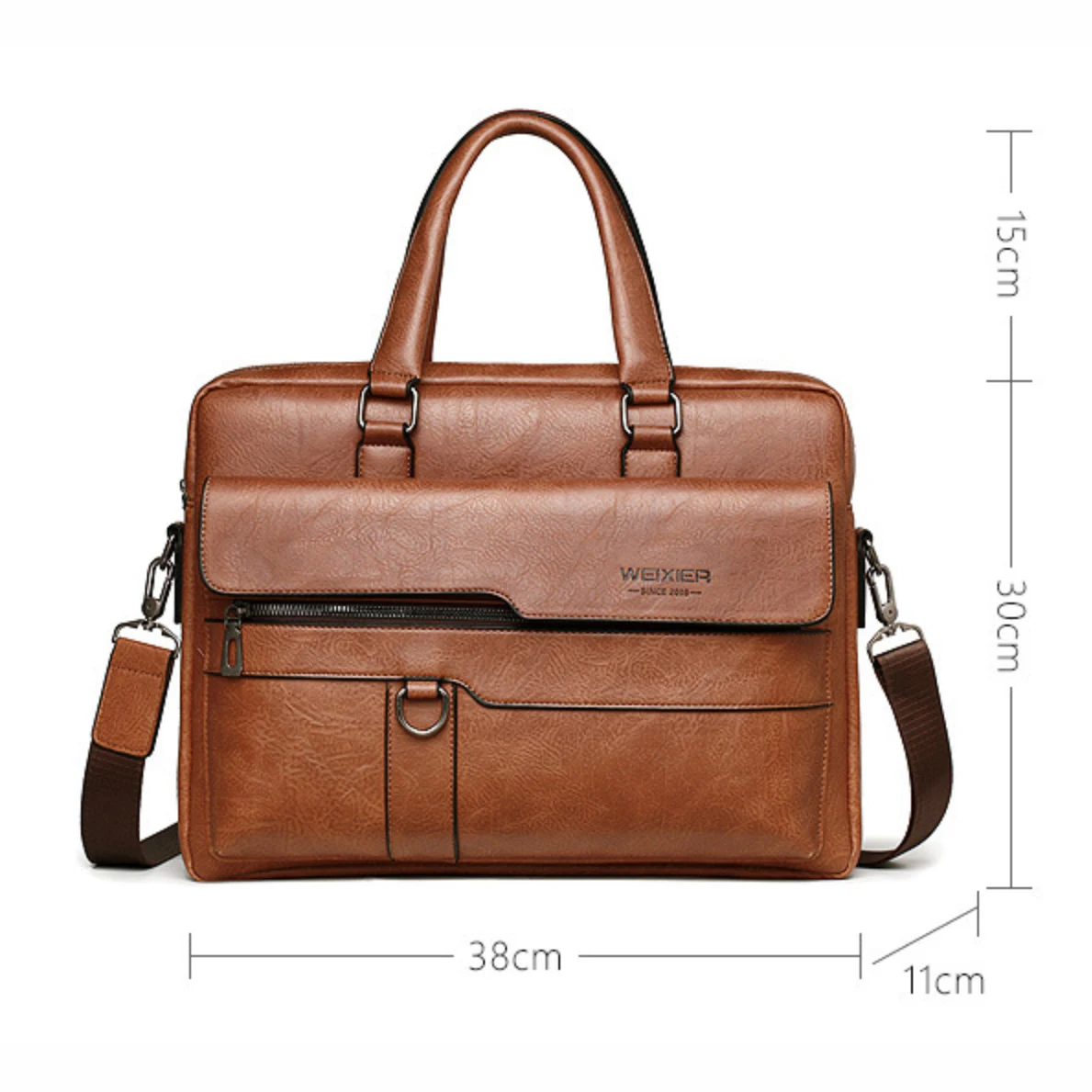 

ZZSLHL Men Briefcase Bag High Quality Business Famous Brand Pu Leather Shoulder Messenger Bags Office Handbag 14 Inch Laptop Bag