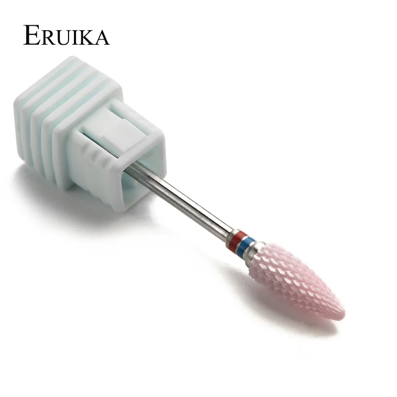 ERUIKA, 1 шт., 3/32 дюйма, лучший розовый керамический сверло для ногтей, электрическая вращающаяся пилочка для ногтей, инструменты для маникюра - Цвет: NO3