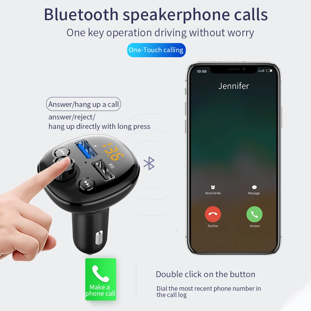 Автомобильный FM передатчик с MP3 плеером Bluetooth Quick Charge 3 0 QC для Volvo XC60 XC90 S60 V70 S80 S40 V40 V50