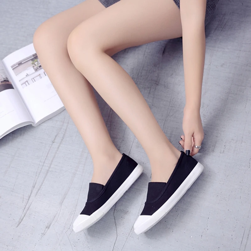 Весенние женские неглубокие мокасины на плоской подошве Тканевая обувь женская