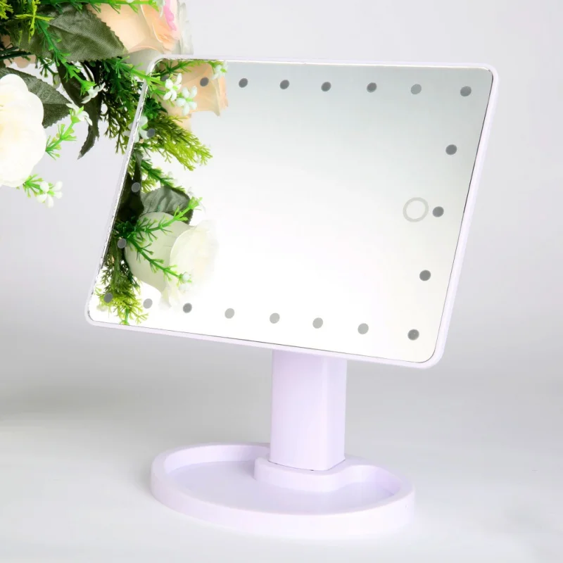 LED Touch Screen Makeup Mirror Professional Vanity Mirror With 22 LED Lights Beauty Adjustable 360 Countertop Degree Rotation