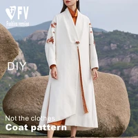 garment diy pattern womens embroidery long coat coat pattern sewing design drawing bfy 345