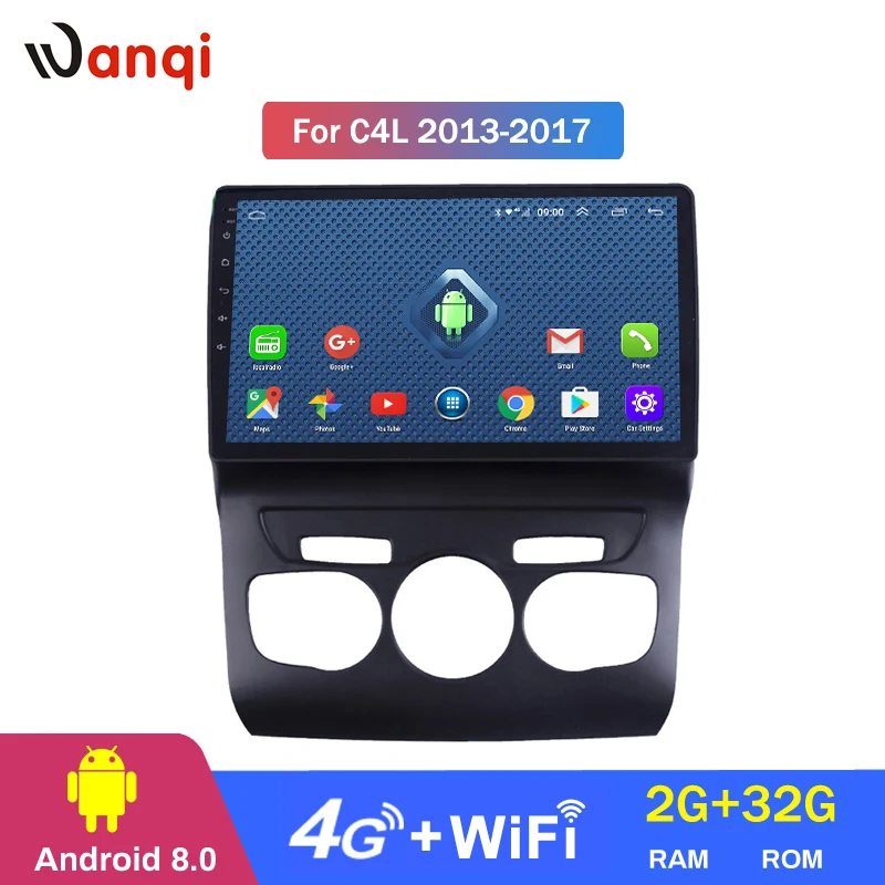 Автомагнитола Wanqi для Citroen C4 C4L автомобильный DVD плеер 2013 2014 2015 2016 2017 GPS Navi поддержка