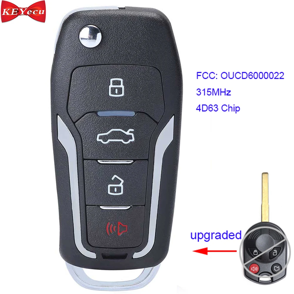 KEYECU для Ford C-Max, Escape Focus Transit, подключен к пульту дистанционного управления, автомобильный брелок 315 МГц FCC ID: OUCD6000022