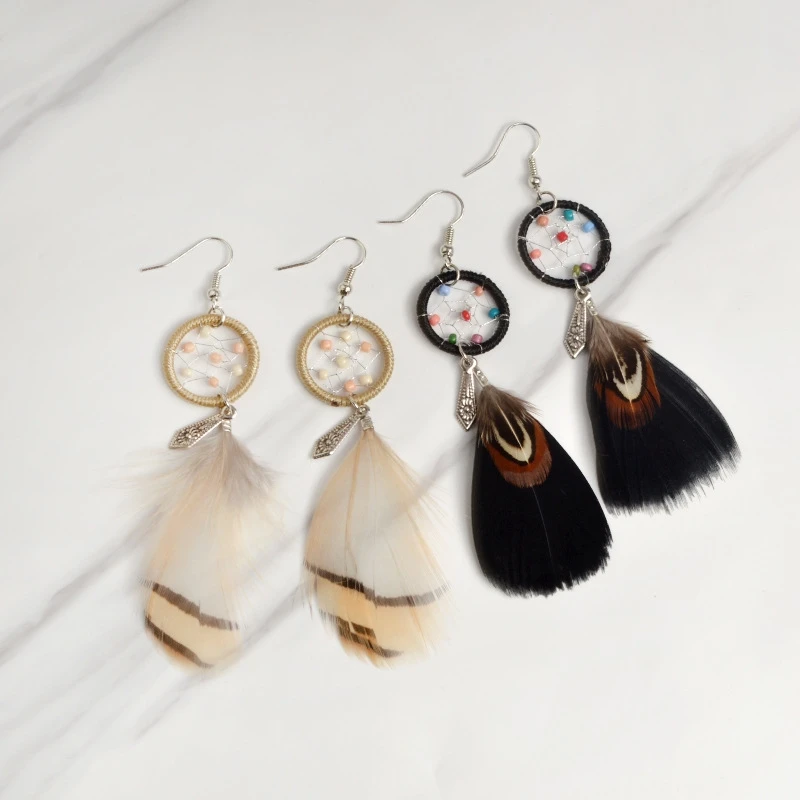 

Новые модные серьги-подвески в стиле ретро с богемным пером