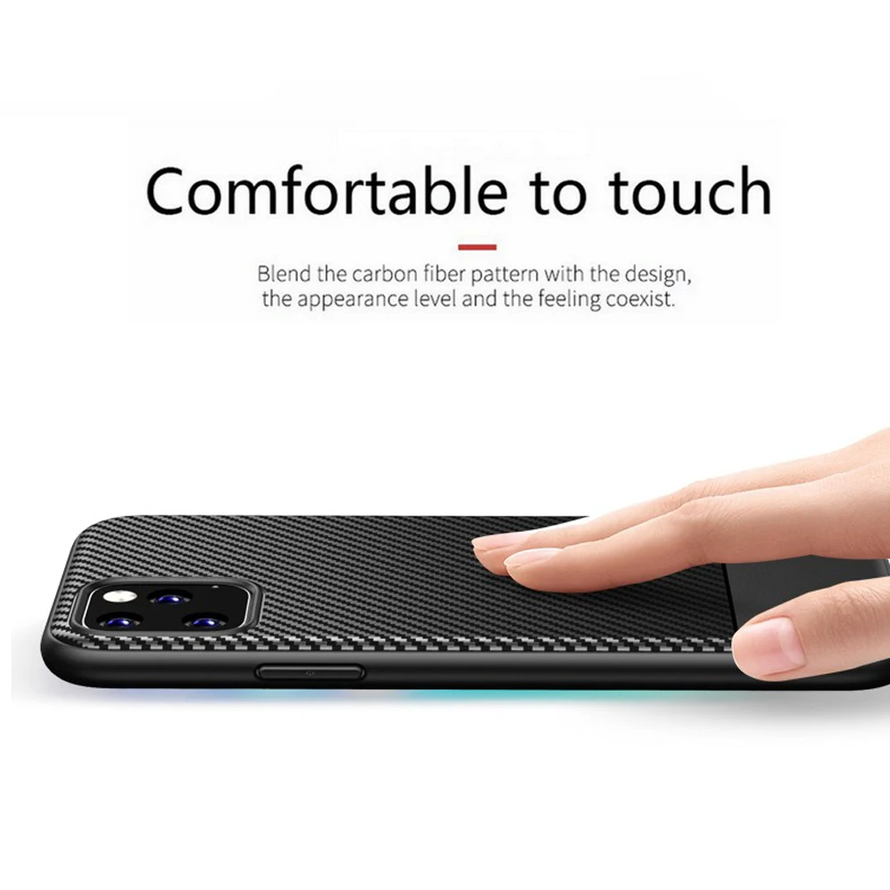 For Apple iphone 11 Pro Max Case Luxury Slim soft Protective back cover case for iPhone Carbon Fiber Armor shell | Мобильные