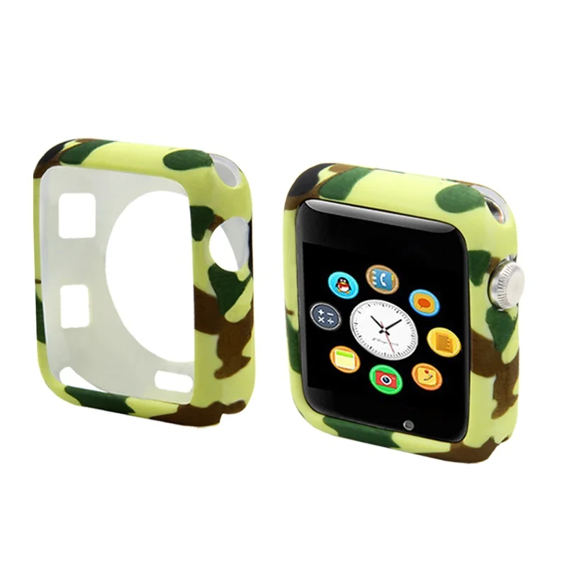 Light yellow Камуфляжные часы Чехол для apple watch 3 2 1 чехол из мягкого ТПУ для наручных часов iwatch, 38, 42 мм, версия Бампер Защитный чехол рамка аксессуары для часов - Цвет: Light yellow