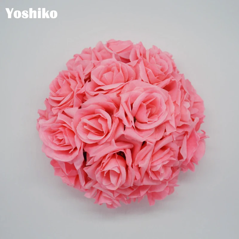 Yoshiko 100 шт./лот 8 см искусственные цветы головки Розы Шелковый цветок шарик головка