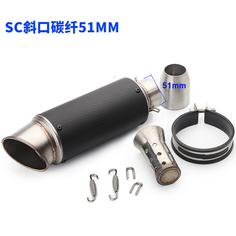 

Motorcycle Exhaust Pipe Carbon Fiber Escape Moto Modified Muffler System For Pit Bike Cafe Racer Z750 MT09 TMAX 530 PCX 125 MT15