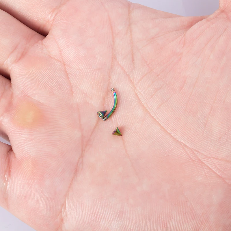 

5PCS Spike Ball Eyebrow Piercings Curved Barbell 16G Surgical Steel Cartilage Stud Piercing Belly Button Lip Ring Body Jewelry